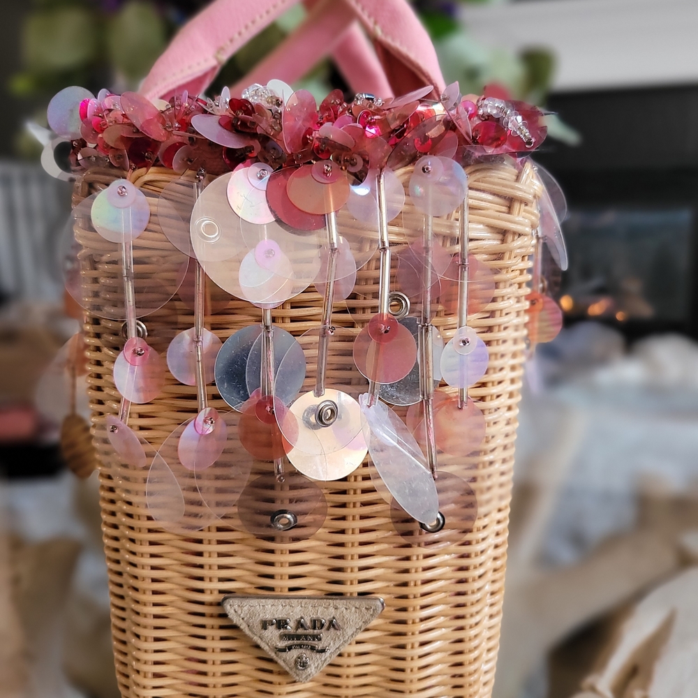 Prada Pink Basket Bag with Sequin Details - Picture 3 of 13